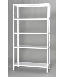 SCAFFALE IN METALLO BIANCO IN KIT CON 5 RIPIANI, 100X40X186 CM - GRIMA