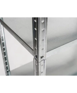 SCAFFALE IN METALLO BIANCO AD INCASTRO CON 4 RIPIANI, 75X30X145 CM -GRIMA