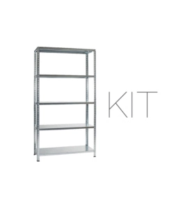 SCAFFALE IN METALLO BIANCO AD INCASTRO CON 4 RIPIANI, 75X30X145 CM -GRIMA