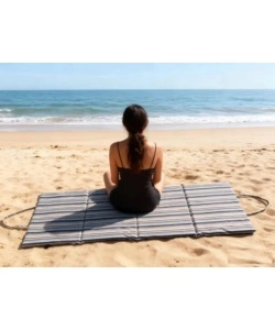 Materassino da spiaggia pieghevole EuroGarden fantasia a righe 180x60x2,5 cm