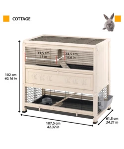 CONIGLIERA IN LEGNO "COTTAGE", 107,5X61,5X102 CM - FERPLAST