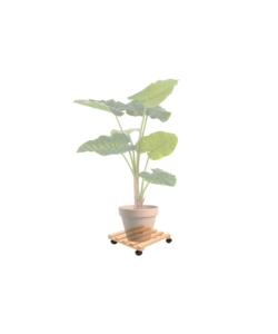 CARRELLO DA ESTERNO PORTA VASO PIROETTANTE IN FAGGIO, 29X29 CM
