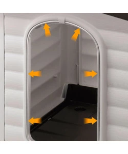 CUCCIA PER CANI DA ESTERNO FERPLAST "DOGVILLA 110" CON PARETE RIBALTABILE IN RESINA GRIGIO 111x84x79 CM