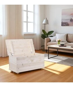 BAULE PORTATUTTO IN LEGNO CON PIEDINI 90 LT 90X45X45 CM