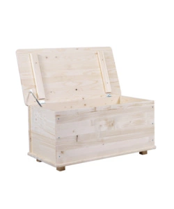 BAULE PORTATUTTO IN LEGNO CON PIEDINI CON CAPACITÀ 90 LITRI, 90X45X45 CM