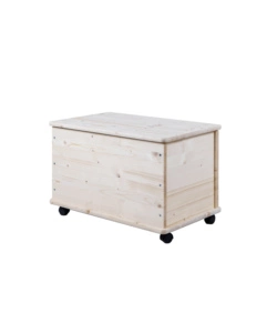 BAULE PORTATUTTO IN LEGNO CON RUOTE CON CAPACITÀ 70 LITRI, 73X40X42,5 CM