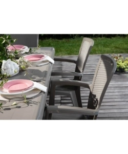 SEDIA DA ESTERNO CON SCHIENALE MEDIO "COMFORT GIAVA" IN POLIPROPILENE TAUPE 58X46X90 CM
