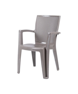 SEDIA DA ESTERNO CON SCHIENALE MEDIO "COMFORT GIAVA" IN POLIPROPILENE TAUPE 58X46X90 CM