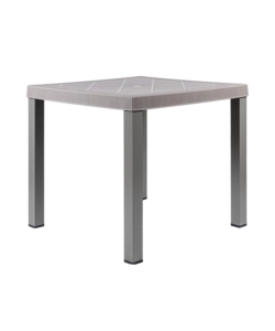 TAVOLO DA ESTERNO "BRIO" IN POLIPROPILENE E ALLUMINIO TAUPE 82X82X73 CM