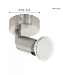 FARETTO A PARETE DA INTERNO EGLO "BUZZ LED" GRIGIO 3000K