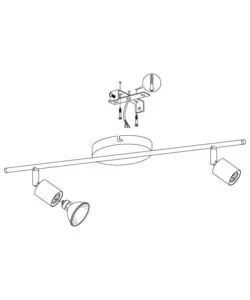 BARRA A SOFFITTO DA INTERNO EGLO "BUZZ LED" GRIGIO 2 LUCI 3000K