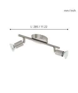 BARRA A SOFFITTO DA INTERNO EGLO "BUZZ LED" GRIGIO 2 LUCI 3000K