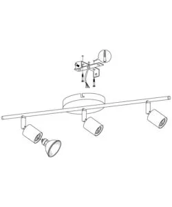 BARRA LED A SOFFITTO DA INTERNO EGLO "BUZZ LED" GRIGIO 3 LUCI 3000K
