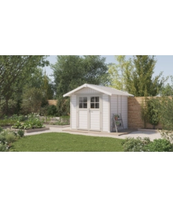 CASETTA DA GIARDINO IN PVC GROSFILLEX "DECO 5" BIANCO E GRIGIO-VERDE 295X261X236 CM - 22905140