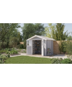 CASETTA DA GIARDINO IN PVC GROSFILLEX "DECO 5" GRIGIO E BIANCO 295X261X236 CM - COD. 22905235