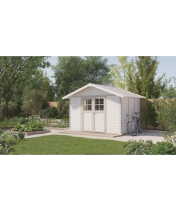 CASETTA DA GIARDINO IN PVC GROSFILLEX "DECO 7" BIANCO E GRIGIO-VERDE 370X298X250 CM - COD. 22907140