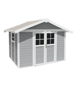 CASETTA DA GIARDINO IN PVC GROSFILLEX "DECO 7" GRIGIO E BIANCO 370X298X250 CM - COD. 22907235