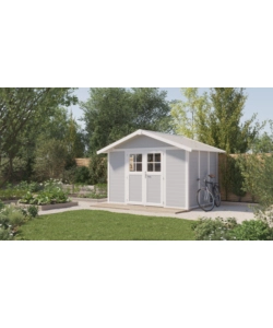 CASETTA DA GIARDINO IN PVC GROSFILLEX "DECO 7" GRIGIO E BIANCO 370X298X250 CM - COD. 22907235