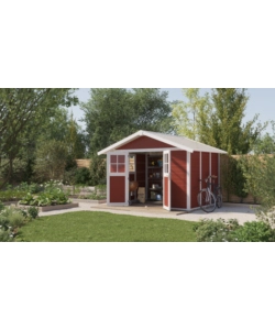 CASETTA DA GIARDINO IN PVC GROSFILLEX "DECO 7" ROSSO E BIANCO 370X298X250 CM - COD. 23007242