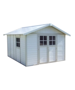 CASETTA DA GIARDINO IN PVC GROSFILLEX "DECO 11" BIANCO E GRIGIO-VERDE 370X407X250 CM - COD. 22911140