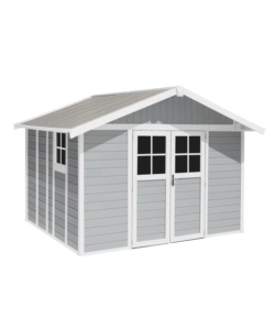 CASETTA DA GIARDINO IN PVC GROSFILLEX "DECO 11" GRIGIO E BIANCO 370X407X250 CM - COD. 22911235