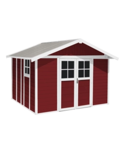 CASETTA DA GIARDINO IN PVC GROSFILLEX "DECO 11" ROSSO E BIANCO 370X407X250 CM - COD. 23011242