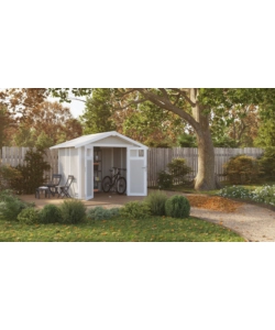 CASETTA DA GIARDINO IN PVC GROSFILLEX "UTILITY 5" GRIGIO-VERDE E BIANCO 295X261X236 CM - COD. 22805138