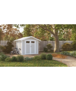 CASETTA DA GIARDINO IN PVC GROSFILLEX "UTILITY 5" GRIGIO-VERDE E BIANCO 295X261X236 CM - COD. 22805138