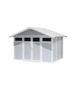 CASETTA DA GIARDINO IN PVC GROSFILLEX "UTILITY 7" GRIGIO-AZZURRO E BIANCO 370X298X250 CM - COD. 22807137