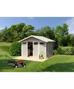 CASETTA DA GIARDINO IN PVC GROSFILLEX "UTILITY 7" GRIGIO-VERDE E BIANCO 370X298X250 CM - COD. 22807138