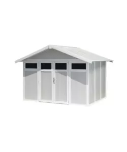 CASETTA DA GIARDINO IN PVC GROSFILLEX "UTILITY 7" GRIGIO-VERDE E BIANCO 370X298X250 CM - COD. 22807138