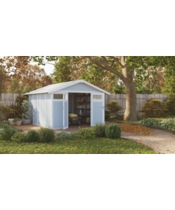 CASETTA DA GIARDINO IN PVC GROSFILLEX "UTILITY 11" GRIGIO-AZZURRO E BIANCO - COD. 22811137