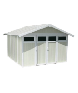 CASETTA DA GIARDINO IN PVC GROSFILLEX "UTILITY 11" GRIGIO-VERDE E BIANCO 370X407X250 CM - COD. 22811138