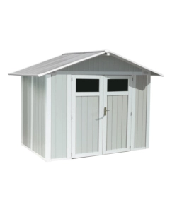 CASETTA DA GIARDINO IN PVC GROSFILLEX "UTILITY 4" GRIGIO-VERDE E BIANCO 295X188X236 CM - COD. AB804138