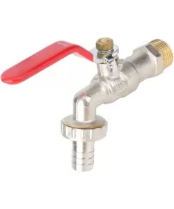 RUBINETTO PER GIARDINO PORTAGOMMA IN OTTONE CROMATO CON ATTACCO 1/2"