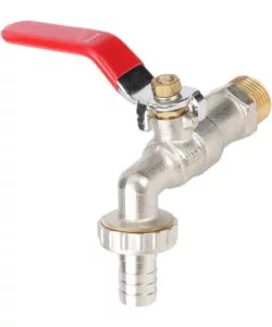 RUBINETTO PER GIARDINO PORTAGOMMA IN OTTONE CROMATO CON ATTACCO 1/2"