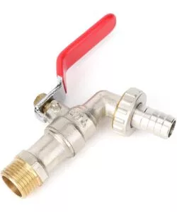 RUBINETTO PER GIARDINO PORTAGOMMA IN OTTONE CROMATO CON ATTACCO 1/2"