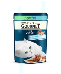 GOURMET PERLE - ALIMENTO UMIDO PER GATTO, CON TONNO E SARDINE.
