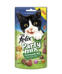 FELIX PARTY MIX COUNTRYSIDE MIX, ALIMENTO  PER GATTI CON ANATRA, TACCHINO E CONIGLIO.