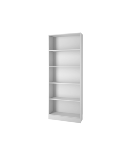 LIBRERIA LARGA CON 4 RIPIANI BIANCA, 79X26,7X203 CM