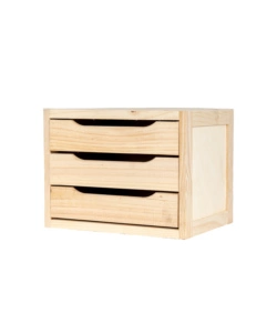 CASSETTIERA "NATURA" IN PINO, 3 CASSETTI - 30X39X29,5 CM