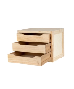 CASSETTIERA "NATURA" IN PINO, 3 CASSETTI - 30X39X29,5 CM