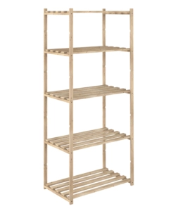 SCAFFALE IN LEGNO DI PINO CON 5 RIPIANI - 171X65X40 CM
