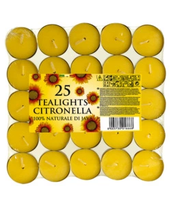 CANDELE TEALIGHTS "PANTELLERIA" ALLA CITRONELLA 25 PEZZI