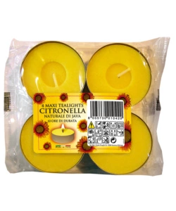 CANDELA ALLA CITRONELLA "CORFU MAXI TEALIGHTS" 4 CANDELE