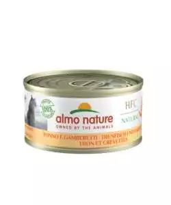 LATTINA DA 70 GR. CON TONNO E GAMBERETTI,  ALIMENTO UMIDO PER GATTI.