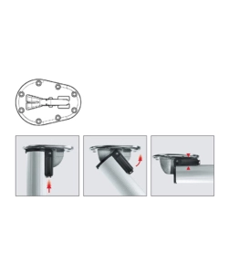 GAMBA "CLICK" ALLUMINIO MILLERIGHE Ø 50 - H.705 MM. ALLUMINIO MILLERIGHE
