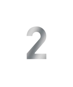 NUMERO CIVICO "2" H. 120 MM. IN ACCIAIO INOX
