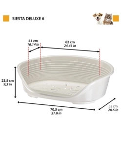 CUCCIA DA INTERNO PER CANI E GATTI FERPLAST "SIESTA DELUXE 6" GLICINE 70,5X52X23,5 CM