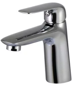 MISCELATORE LAVABO "LIVINA" IN OTTONE CROMATO, H14,8 CM
